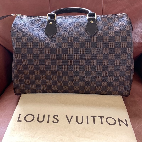 🔥 🥰👜❤️Authentic Louis Vuitton Speedy 35 Damier Ebene🥰👜❤️ - Picture 1 of 12